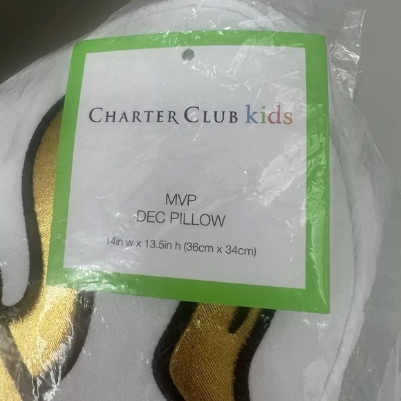 Charter Club Kids Decorative Figural MVP Trophy Pillow in White & Gold NEW - Picture 8 of 8